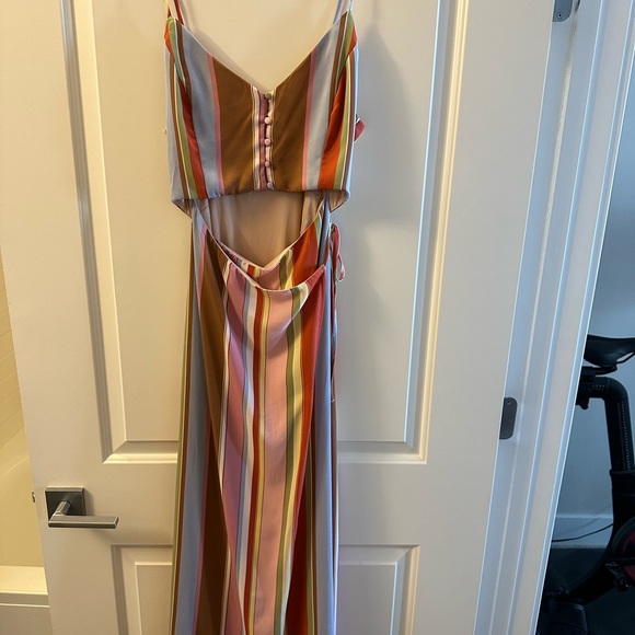 NWOT Lush Striped Multi-color Wrap Dress - Picture 3 of 6